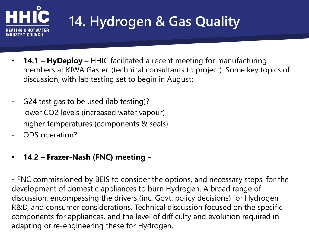 14 hydrogen gas quality