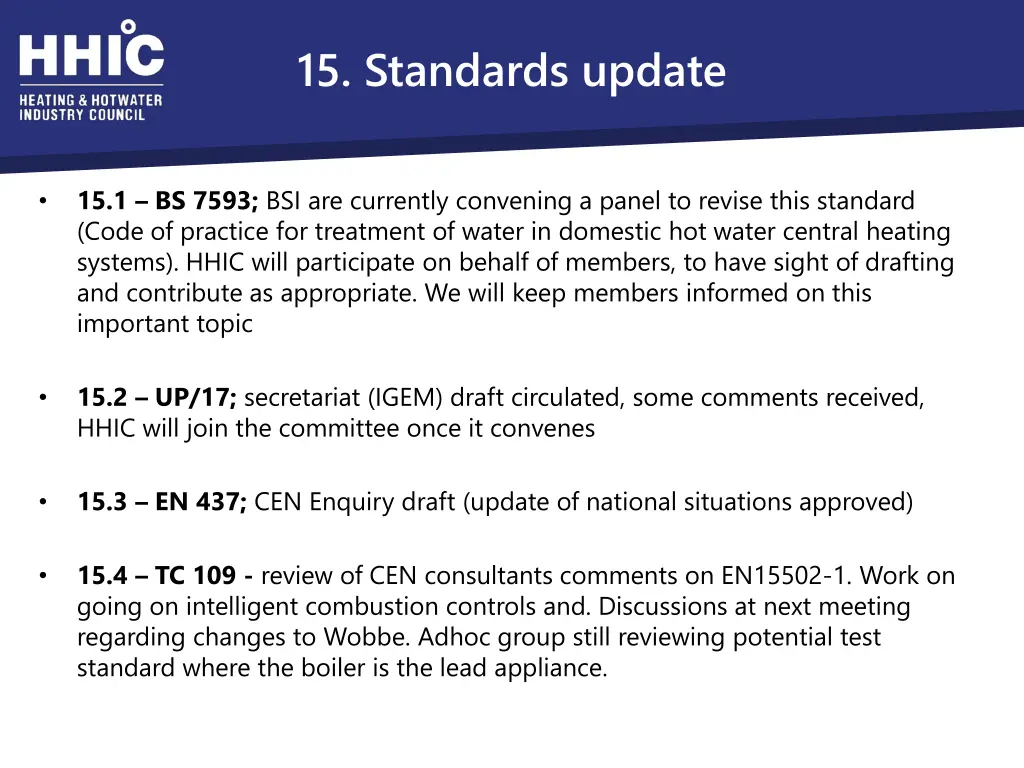 15 standards update