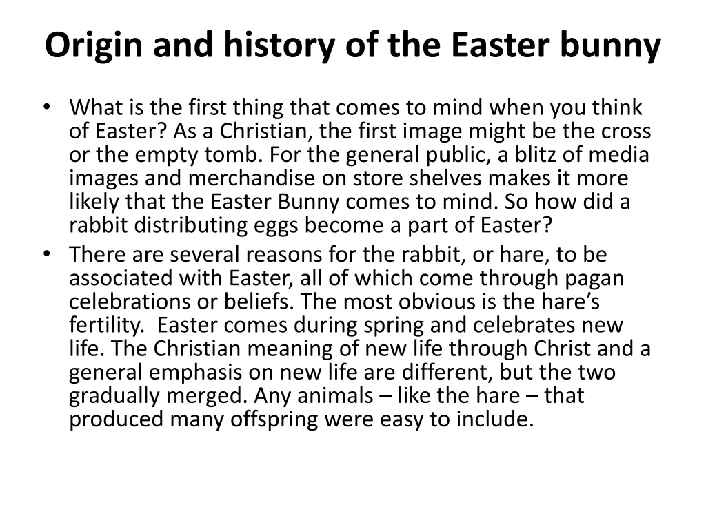 origin and history of the easter bunny