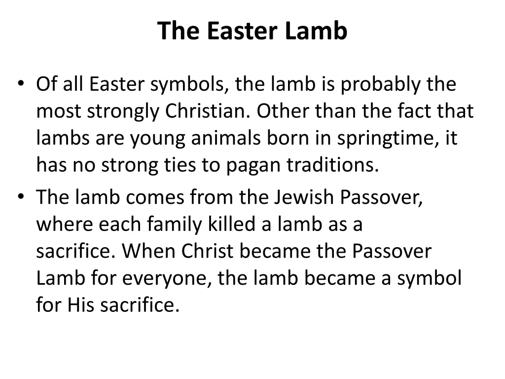 the easter lamb