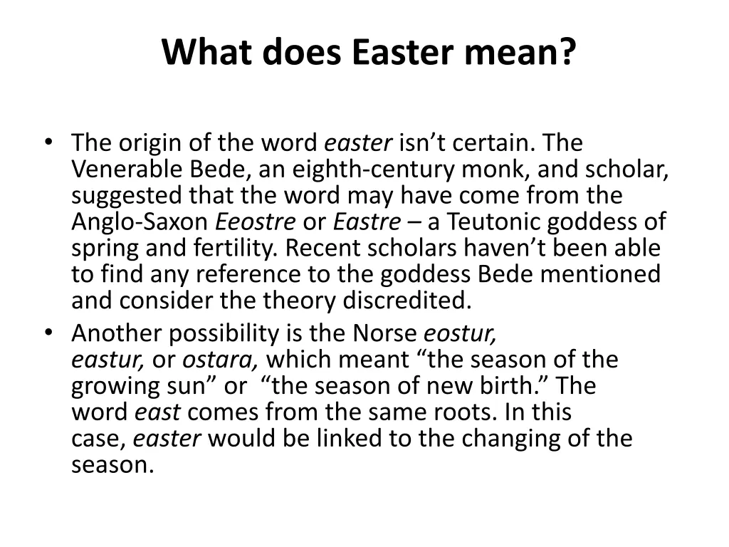 what does easter mean