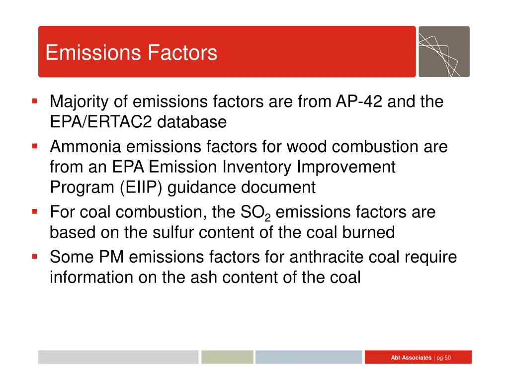 emissions factors