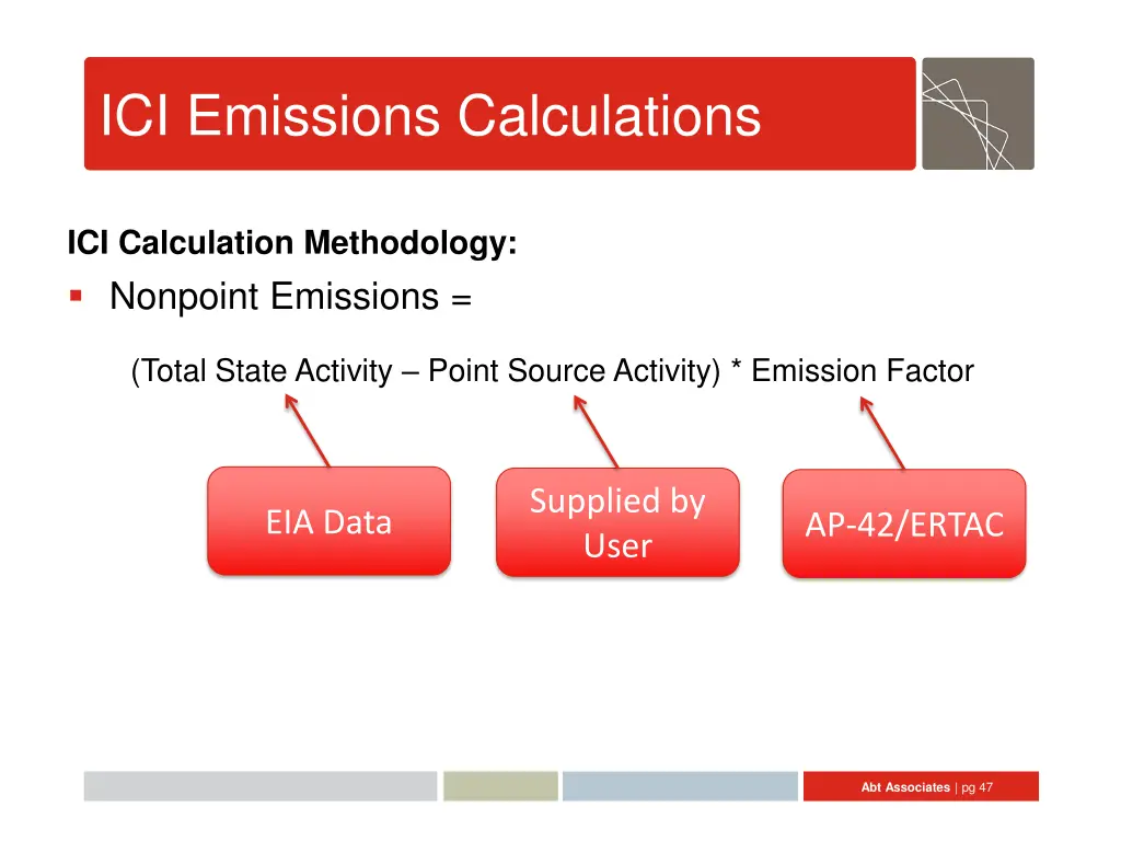 ici emissions calculations