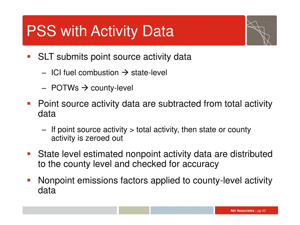 pss with activity data