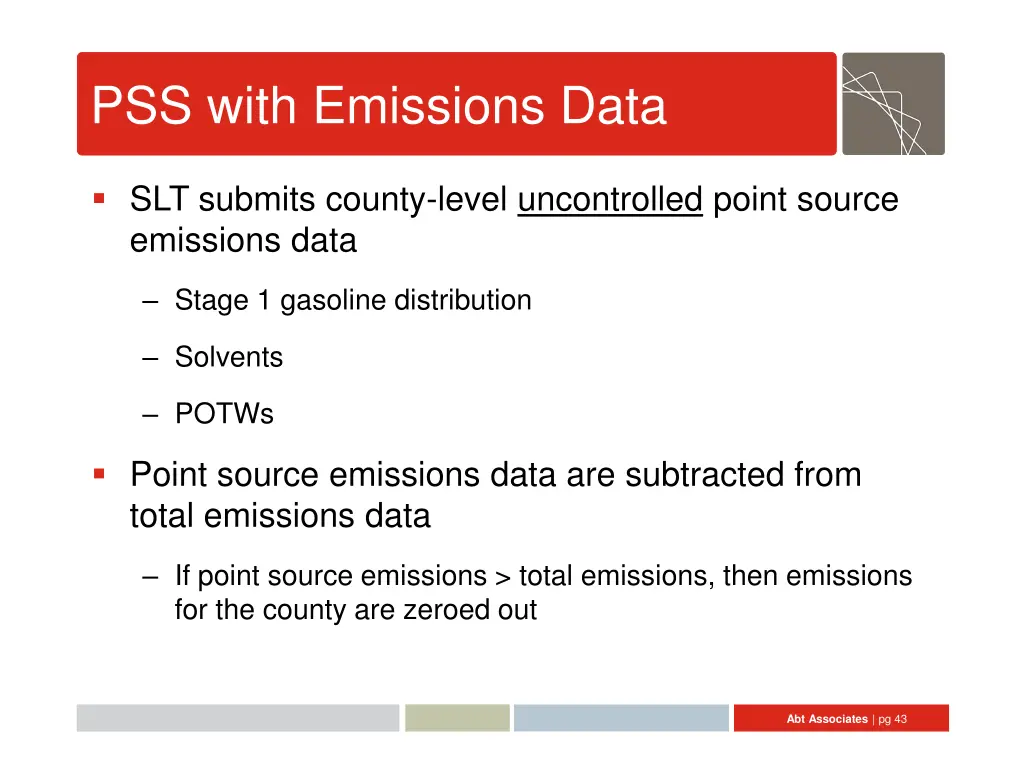 pss with emissions data