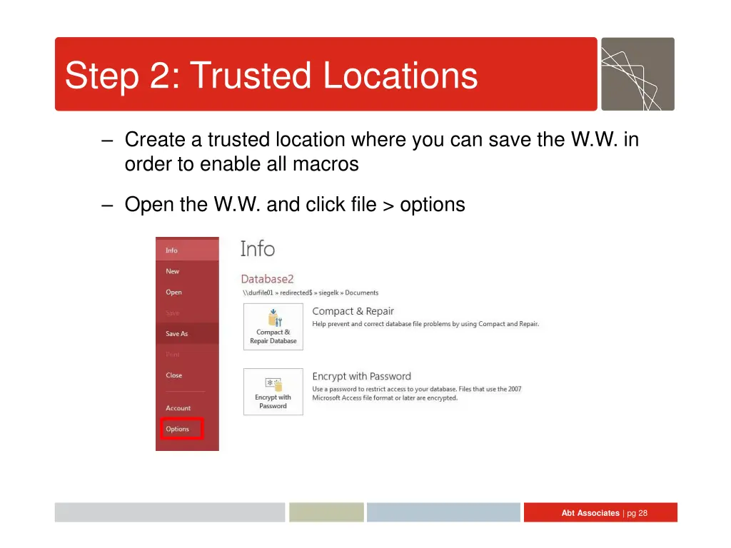 step 2 trusted locations