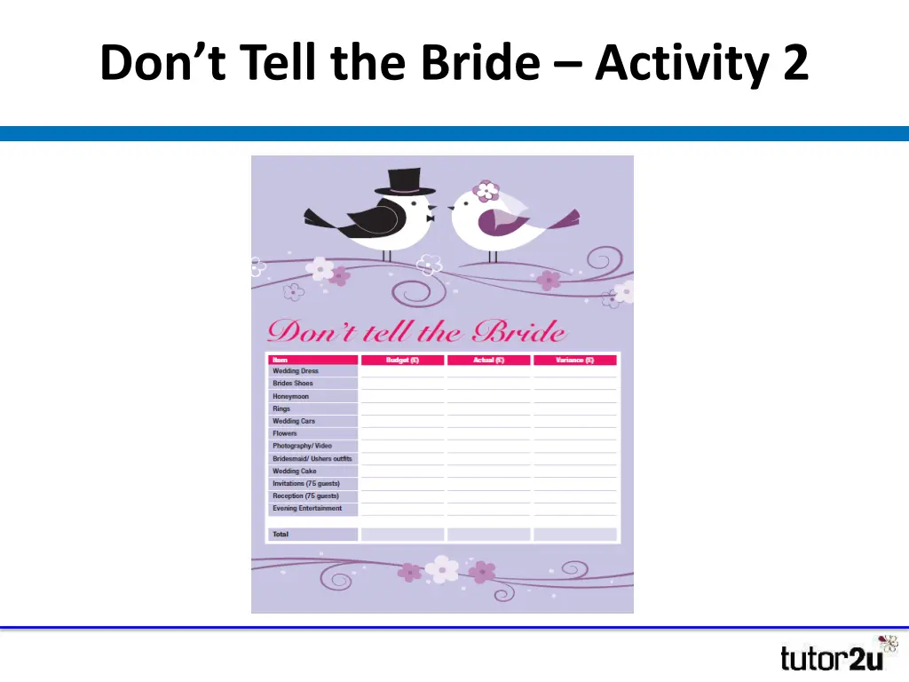 don t tell the bride activity 2