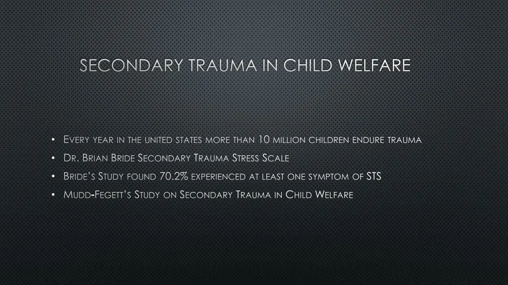 secondary trauma in child welfare