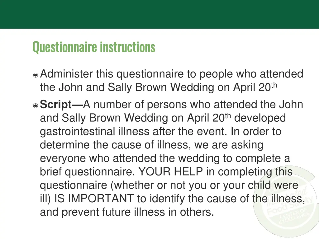 questionnaire instructions questionnaire