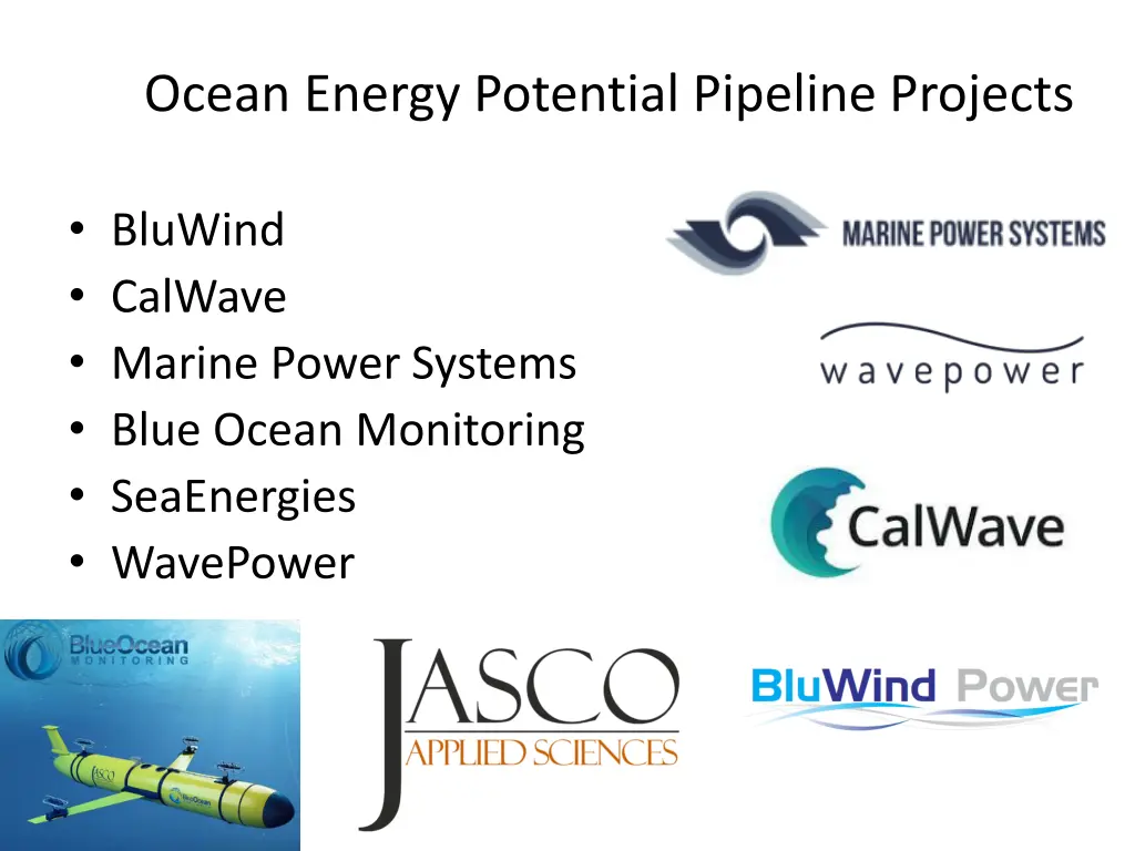 ocean energy potential pipeline projects