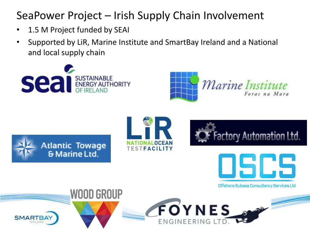 seapower project irish supply chain involvement