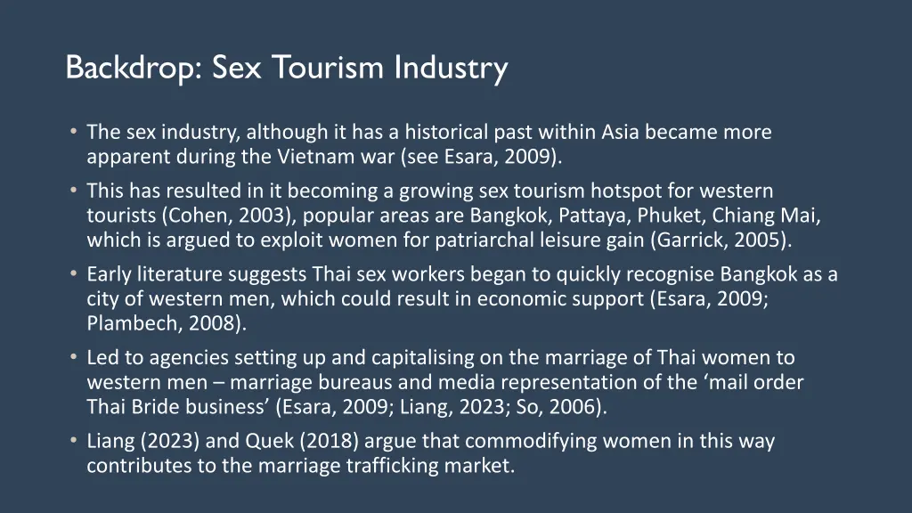 backdrop sex tourism industry