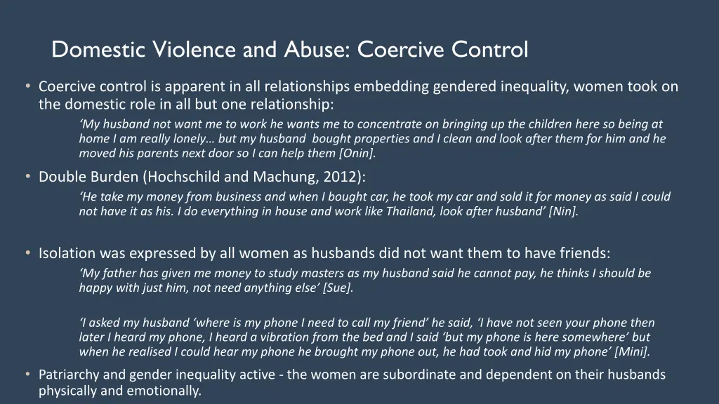 domestic violence and abuse coercive control