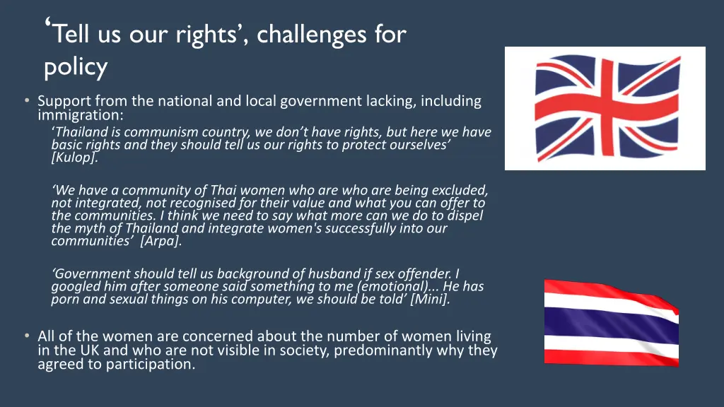 tell us our rights challenges for policy support