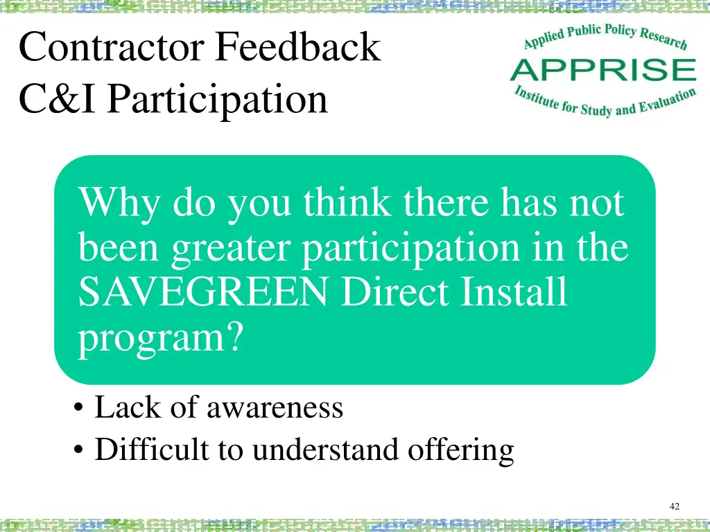 contractor feedback c i participation