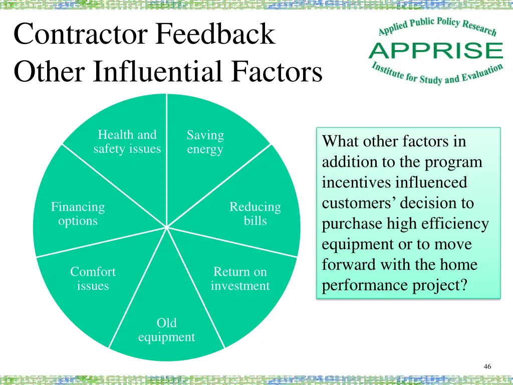 contractor feedback other influential factors