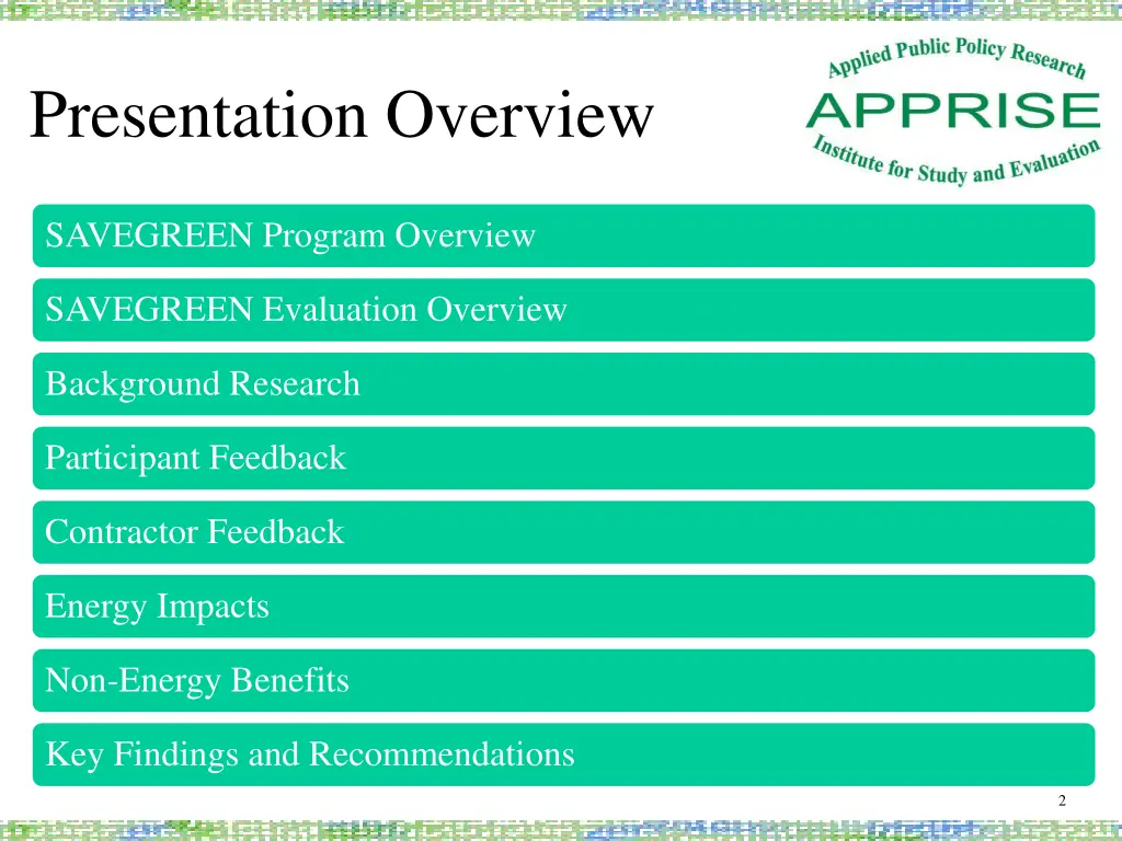 presentation overview