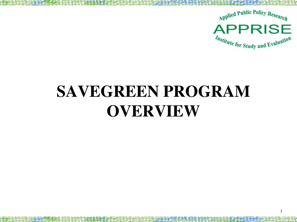 savegreen program overview