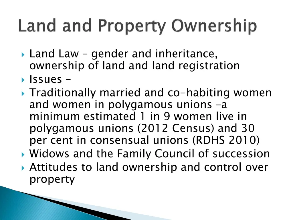 land law gender and inheritance ownership of land