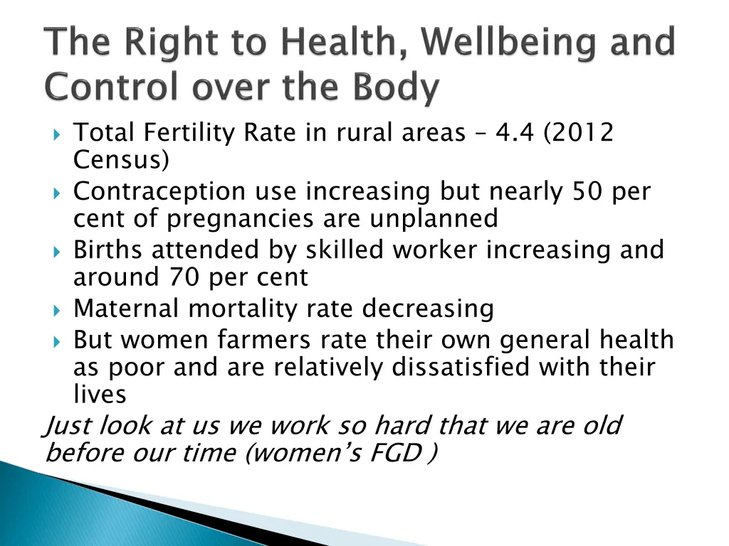 total fertility rate in rural areas 4 4 2012