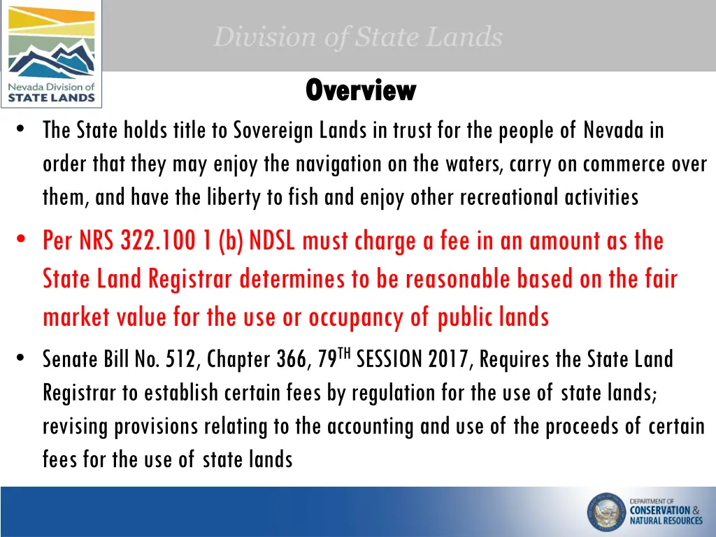 division of state lands overview