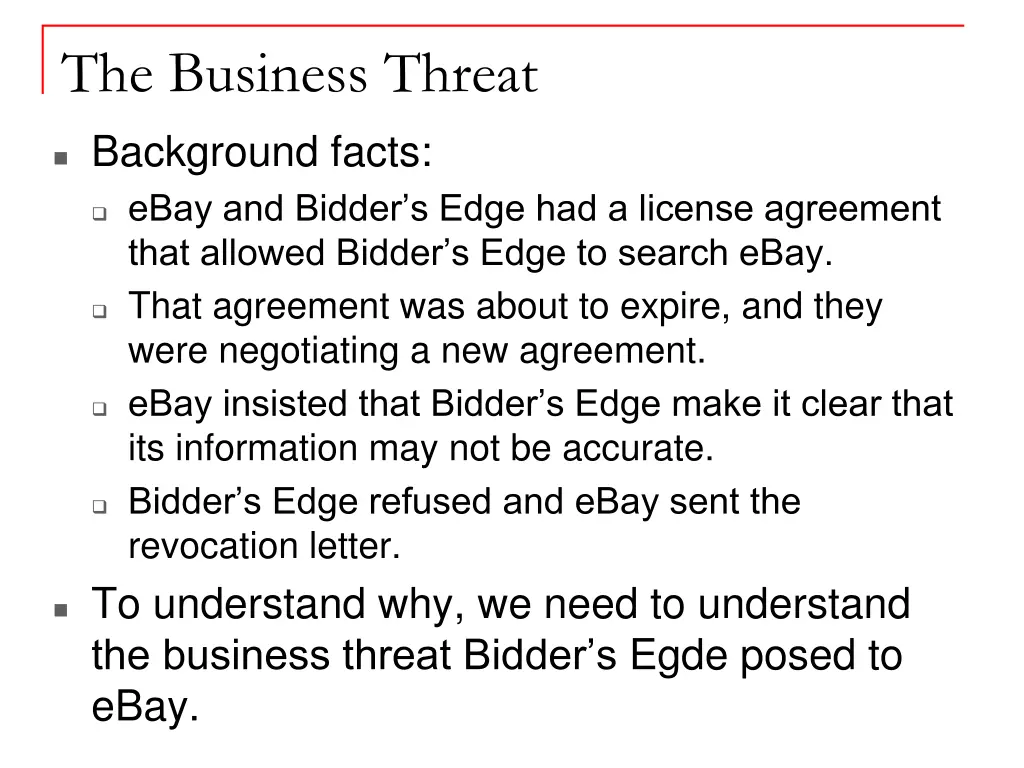 the business threat