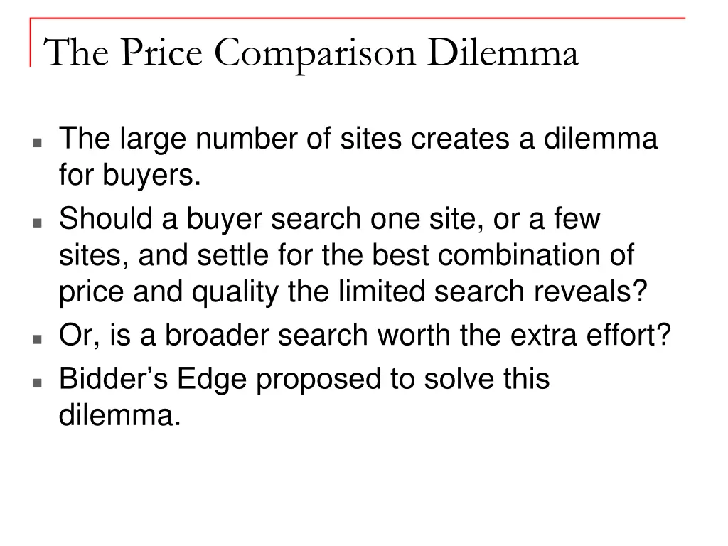 the price comparison dilemma