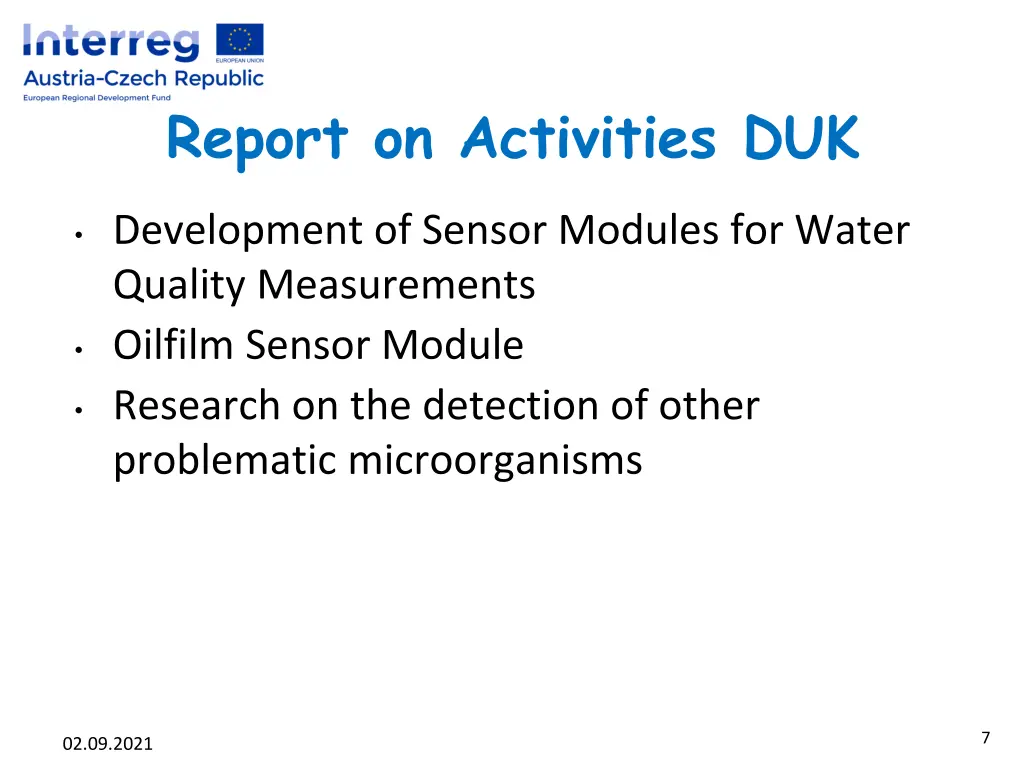 report on activities duk