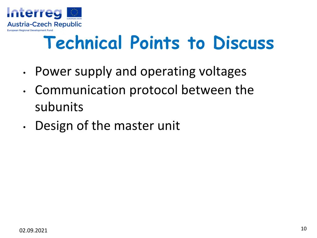 technical points to discuss