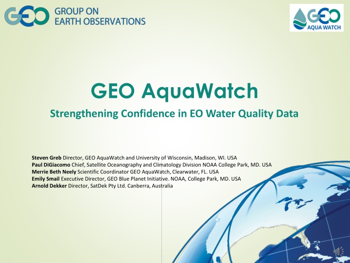 geo aquawatch strengthening confidence