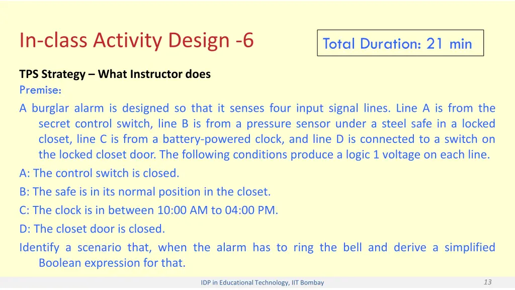 in class activity design 6