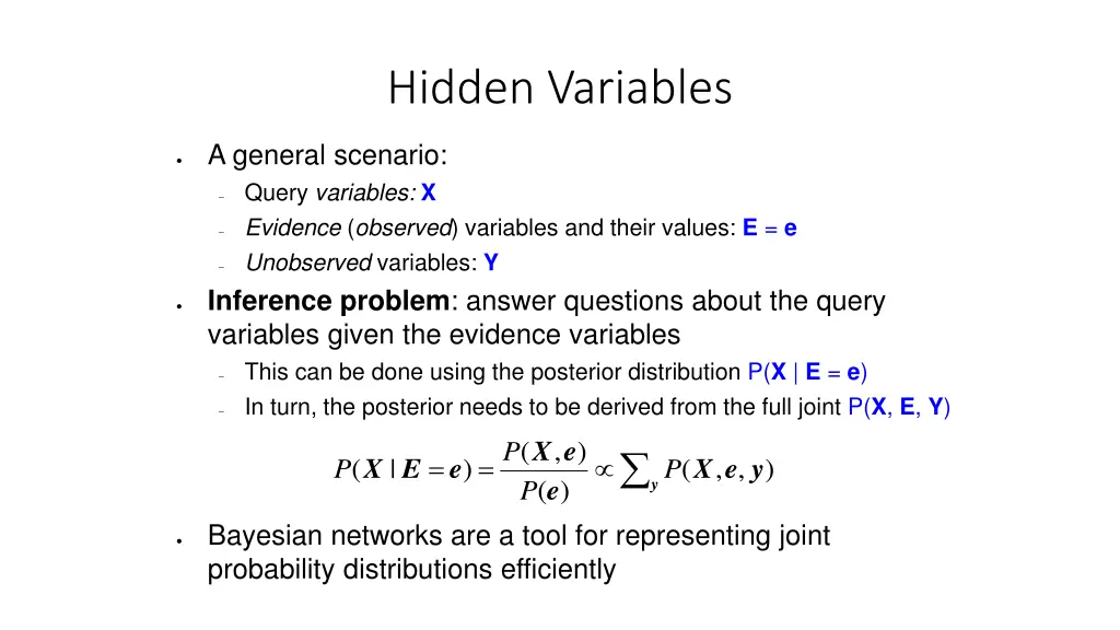 hidden variables