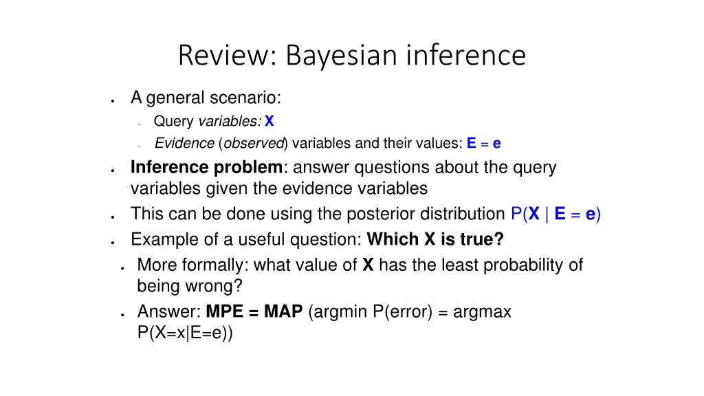 review bayesian inference