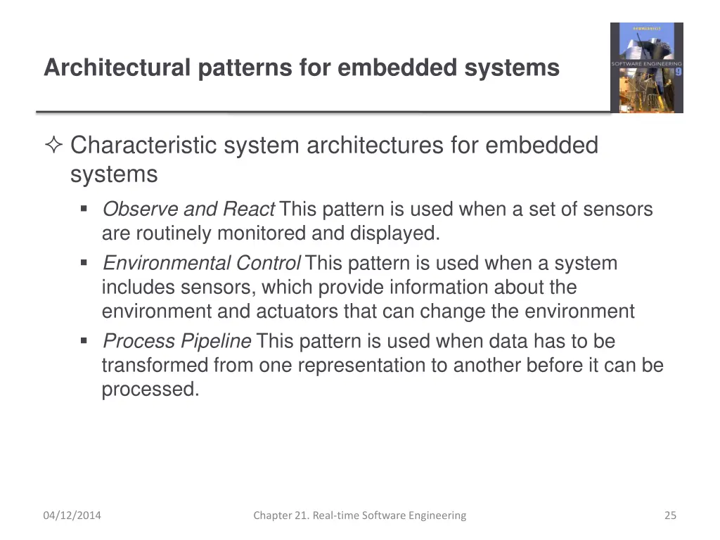 architectural patterns for embedded systems