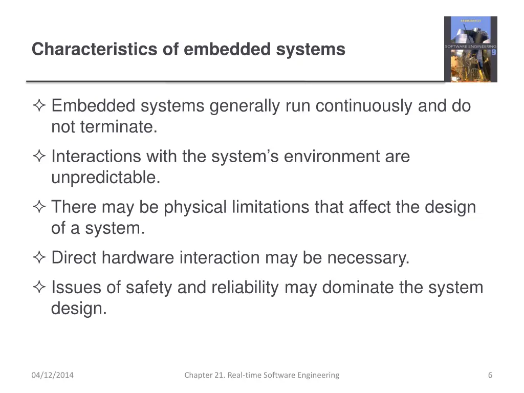 characteristics of embedded systems