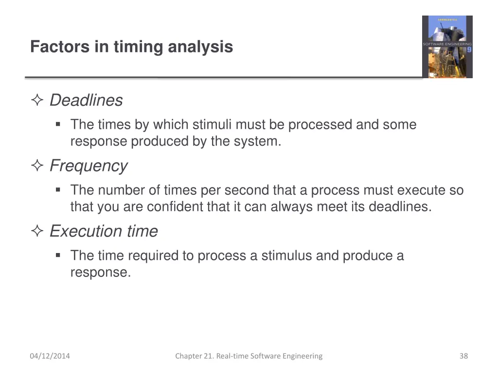 factors in timing analysis