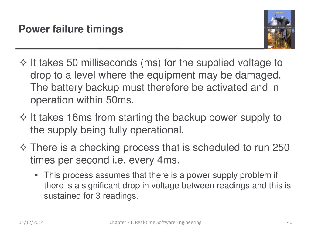 power failure timings