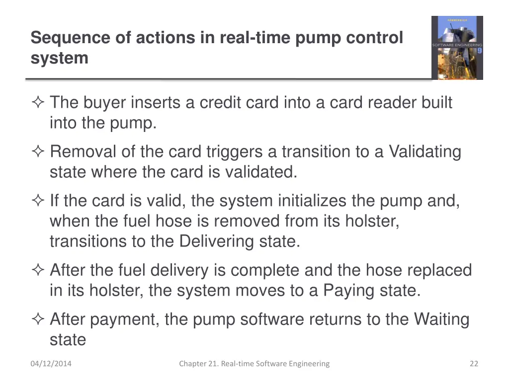 sequence of actions in real time pump control