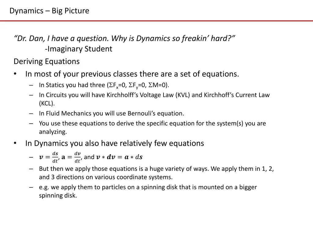 dynamics big picture