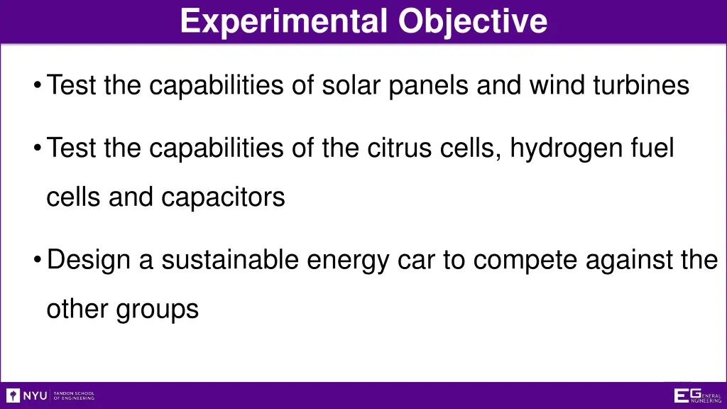 experimental objective