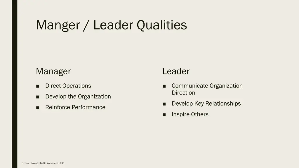 manger leader qualities