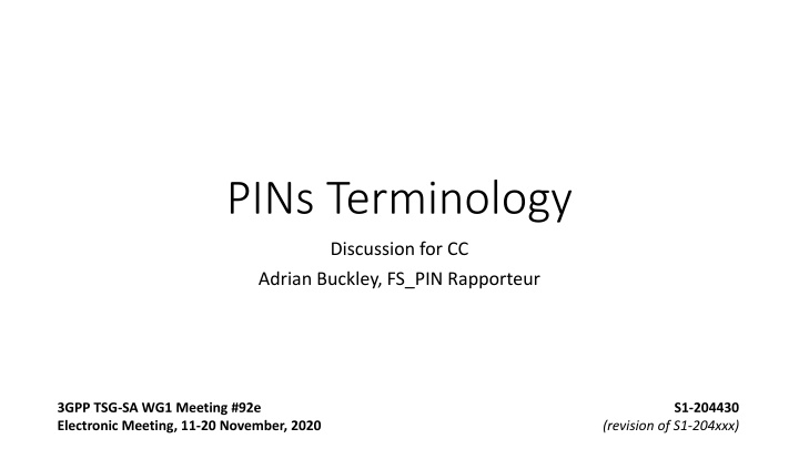 pins terminology