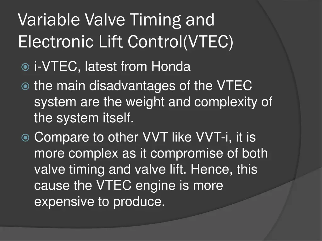 variable valve timing and electronic lift control 1