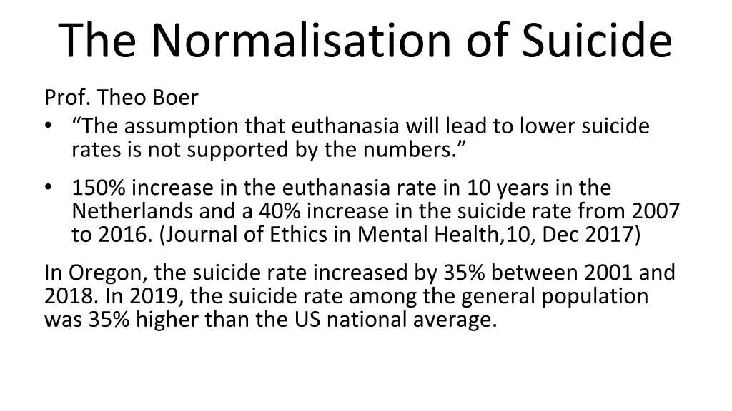 the normalisation of suicide