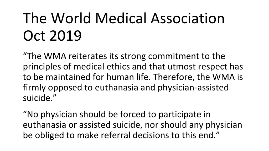 the world medical association oct 2019