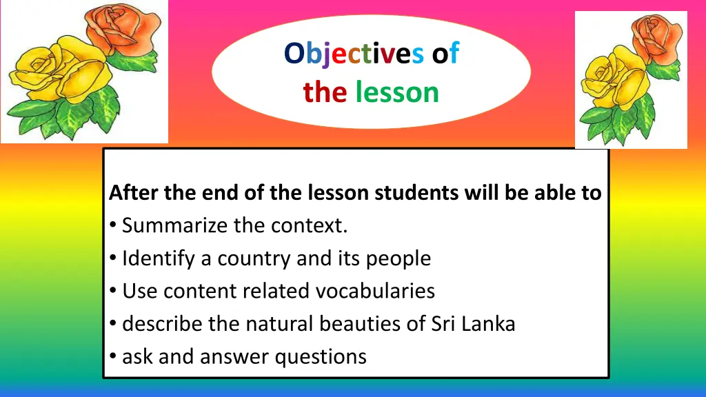 objectives of the lesson