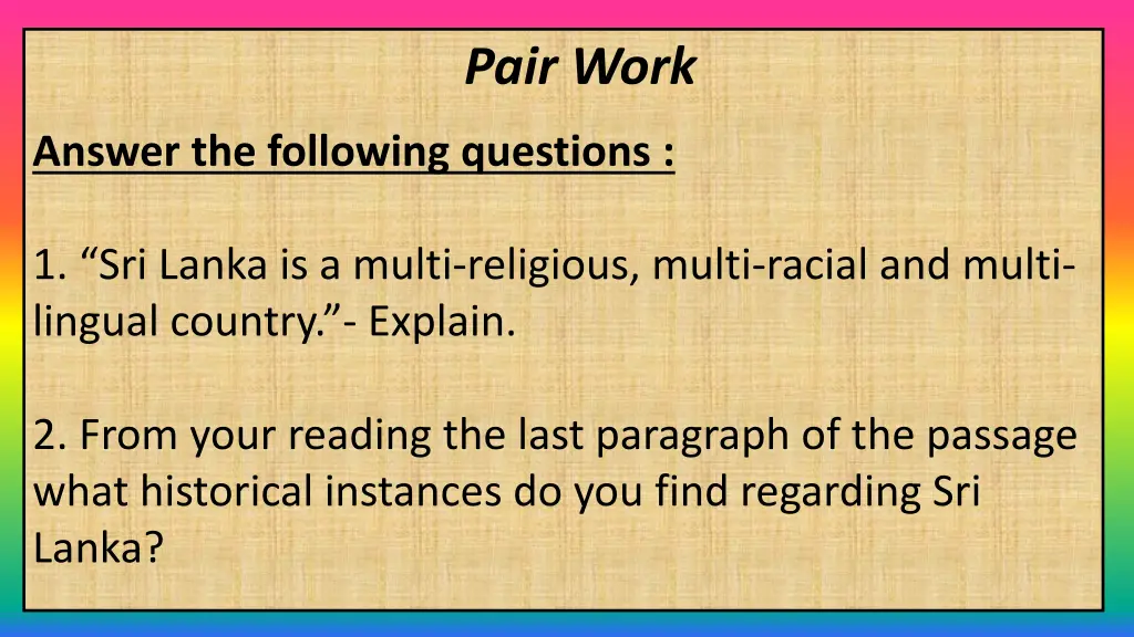 pair work