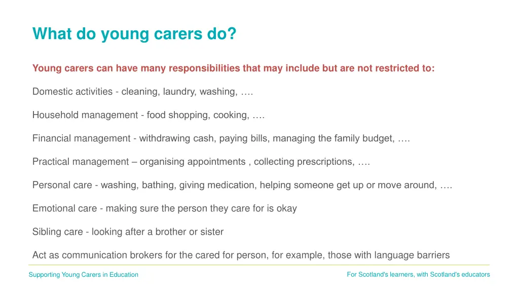 what do young carers do