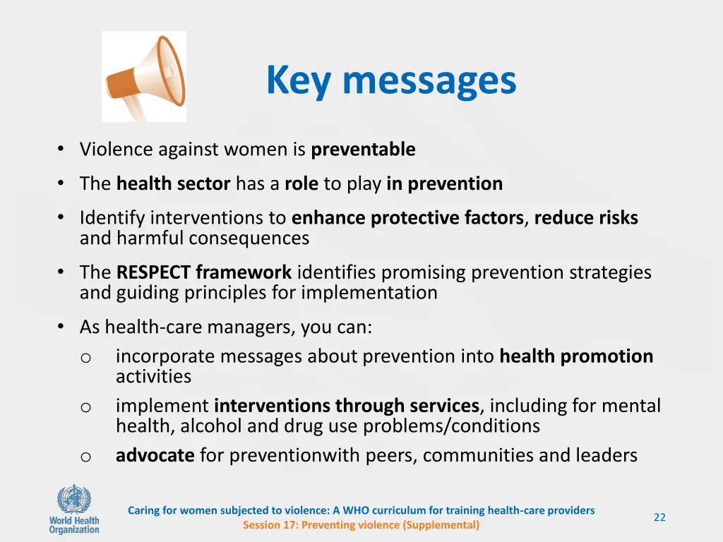 key messages