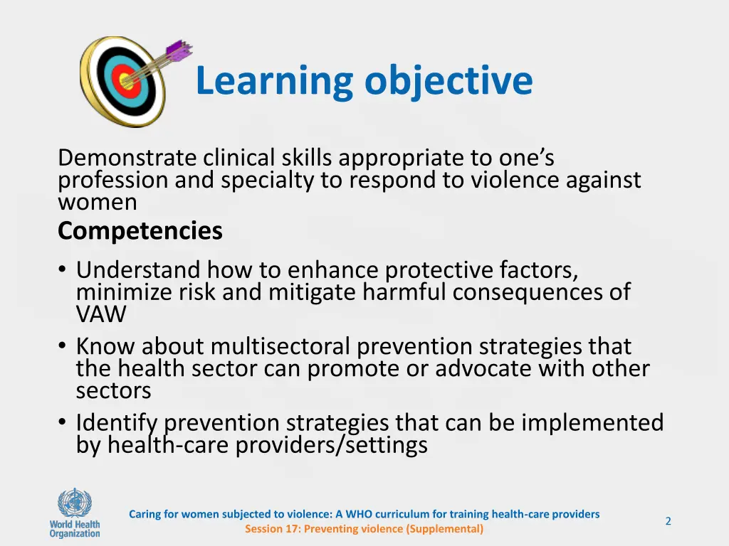 learning objective